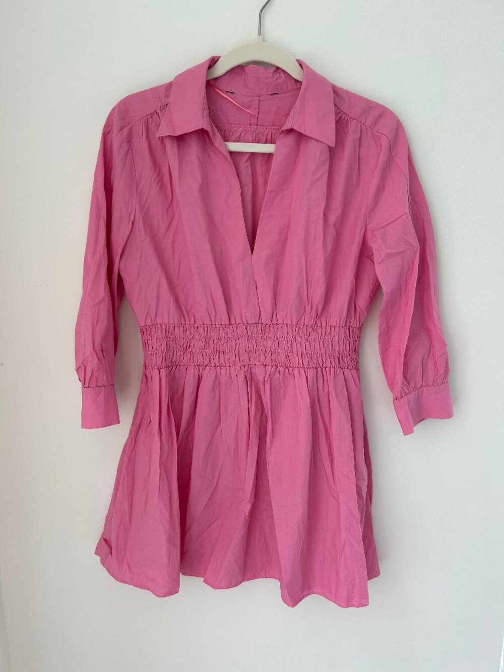 Zara Pink Puff Sleeve Mini Dress Size M